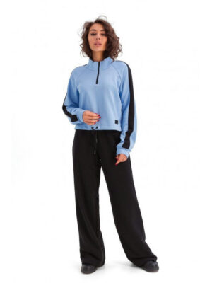 Кроп кофта из трехнити голубая