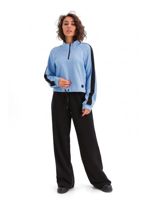 Кроп кофта из трехнити голубая