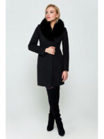 Утепленное пальто черное