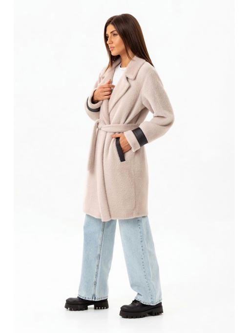 Осеннее пальто из альпаки бежевое — изображение 4