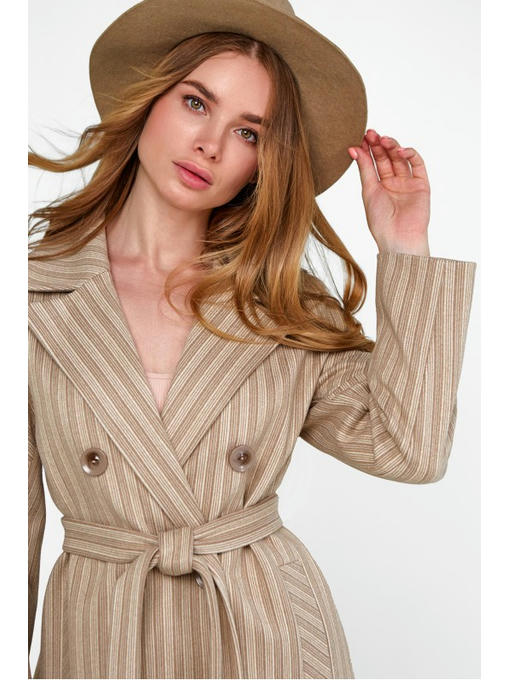 Двубортное пальто бежевое — изображение 3