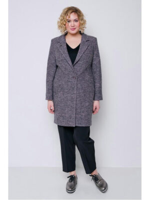 Демисезонное пальто серо-розовое