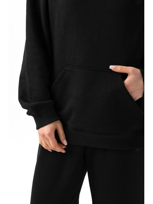 Худи кенгуру с капюшоном черное — изображение 3