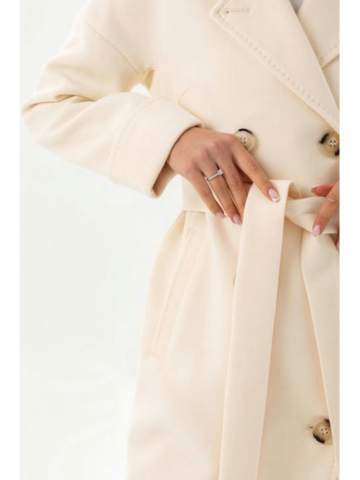 Двубортное пальто молоко — изображение 3