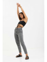 Мом джинсы серая варка