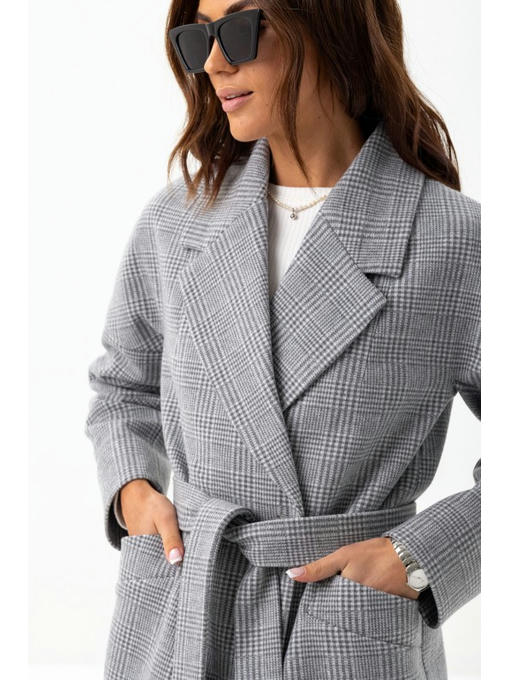 Утепленное пальто оверсайз серое — изображение 4