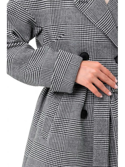 Пальто в клеточку черное — изображение 4