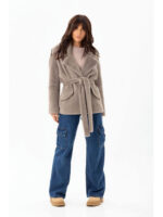 Короткое пальто весна-осень капучино