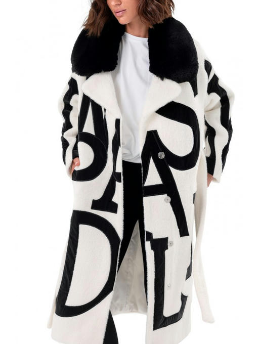 Дизайнерское пальто белое — изображение 4