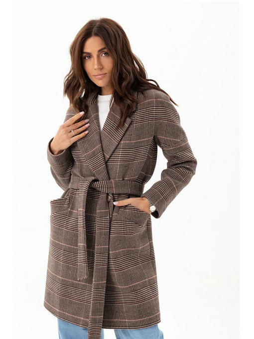 Утепленное пальто оверсайз кофе — изображение 2