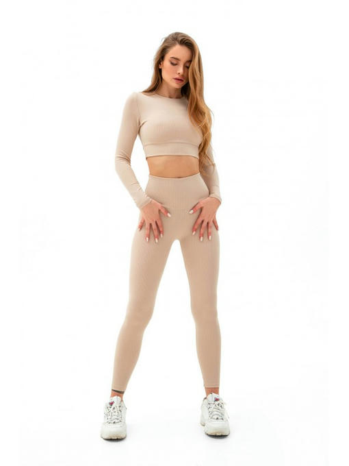 Лосины в рубчик бежевые — изображение 8