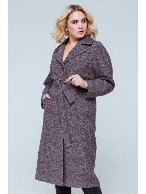 Длинное пальто серо-розовый — изображение 2