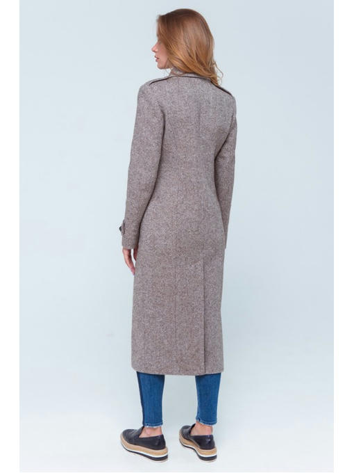 Длинное твидовое пальто бежевое — изображение 4