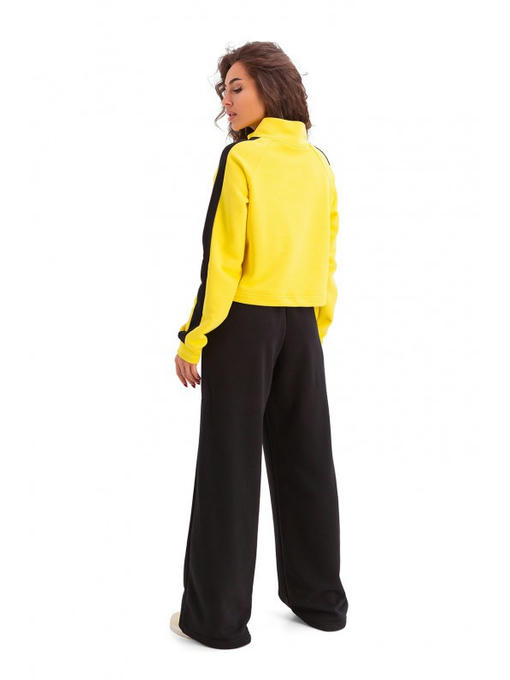 Кроп кофта из трехнити желтая — изображение 4