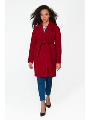 Кашемировое пальто бордовое