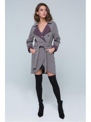 Пальто двухцветное мокко