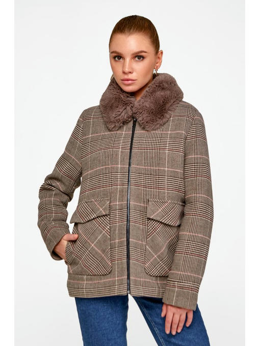 Короткое пальто на утеплителе кофе — изображение 2