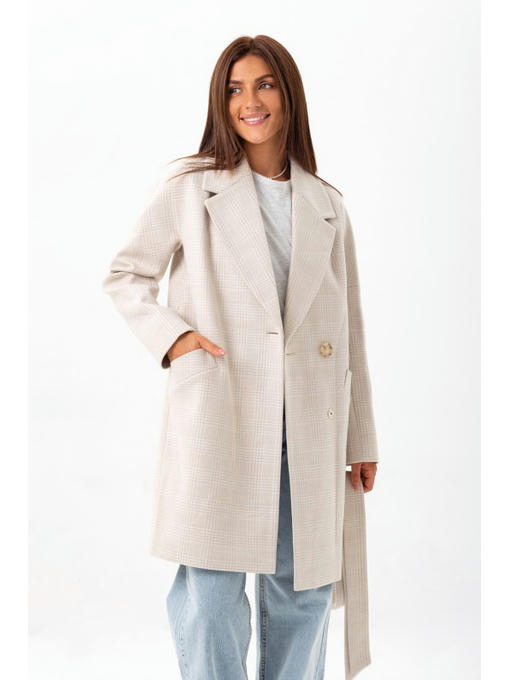 Утепленное пальто оверсайз бежевое — изображение 4