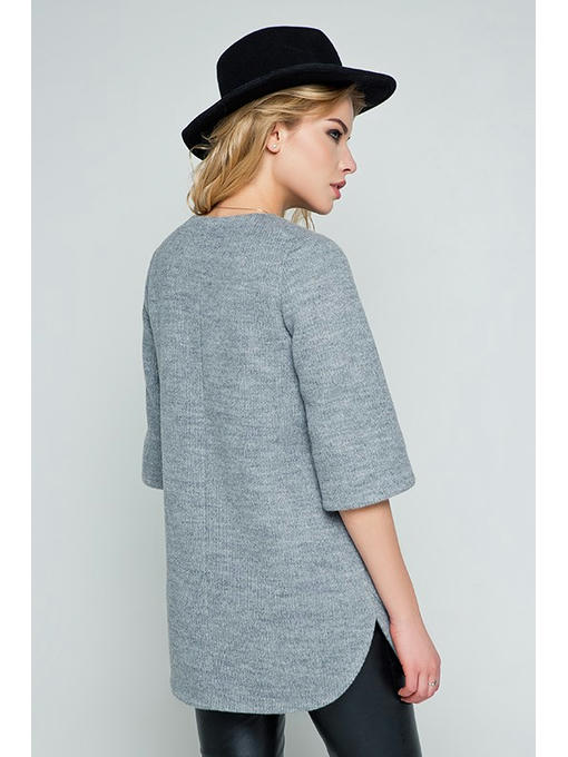 Кардиган с шарфом светло-серый — изображение 4