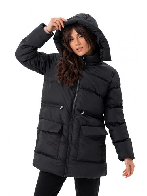 Куртка средней длины черная — изображение 2