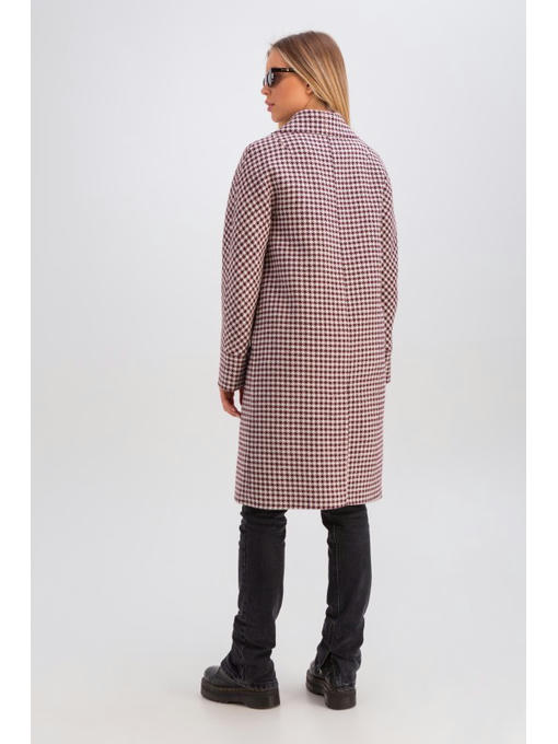 Двубортное шерстяное пальто бордовое — изображение 5