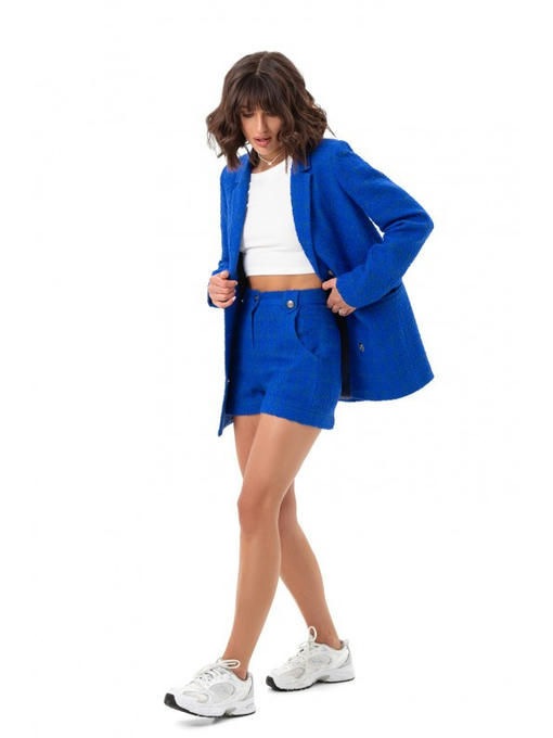 Однобортный пиджак из французского твида электрик — изображение 7