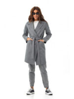 Свободное пальто черно-белое