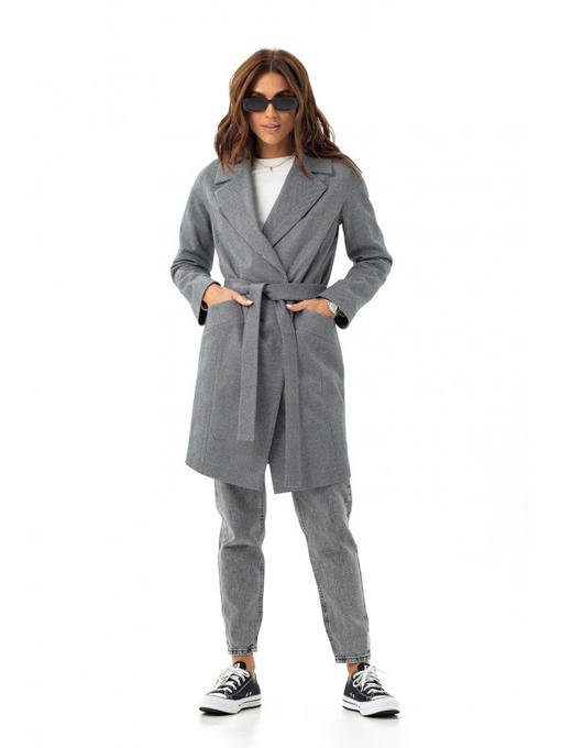 Свободное пальто черно-белое