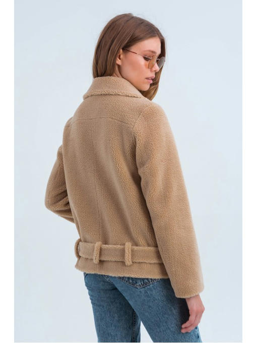 Короткая дубленка бежевая — изображение 4