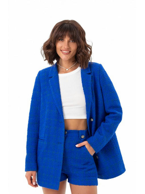 Однобортный пиджак из французского твида электрик — изображение 6