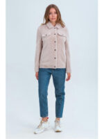 Бомбер из альпаки бежевый