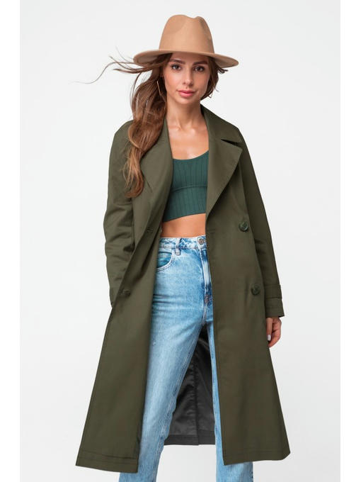 Коттоновый плащ хаки — изображение 2