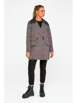 Пальто-пиджак черно-красное