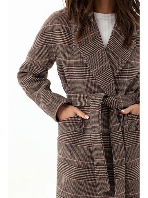 Утепленное пальто оверсайз кофе — изображение 5