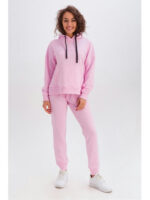 Женский костюм худи и штаны розовый