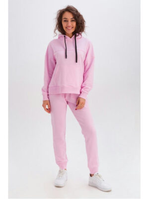 Женский костюм худи и штаны розовый