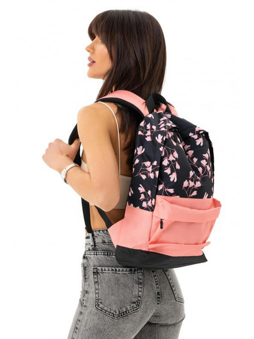 Городской рюкзак с принтом розовое на черном — изображение 3