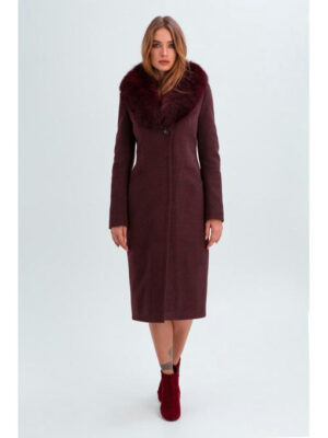 Классическое пальто бордовое
