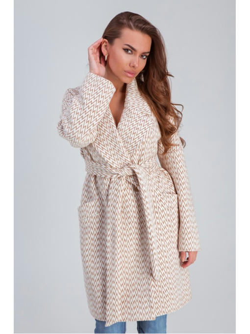 Весеннее пальто средней длины капучино — изображение 2