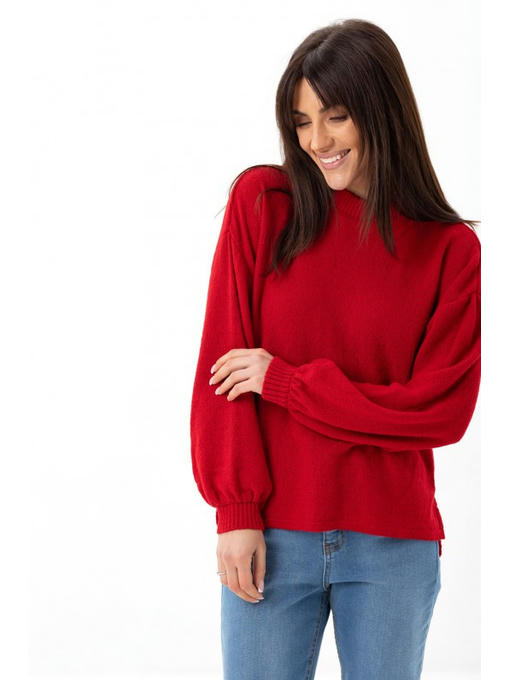 Свитер с рукавами-фонариками красный — изображение 5