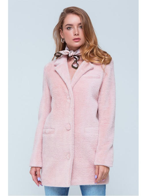 Короткая шуба-пиджак розовая — изображение 2