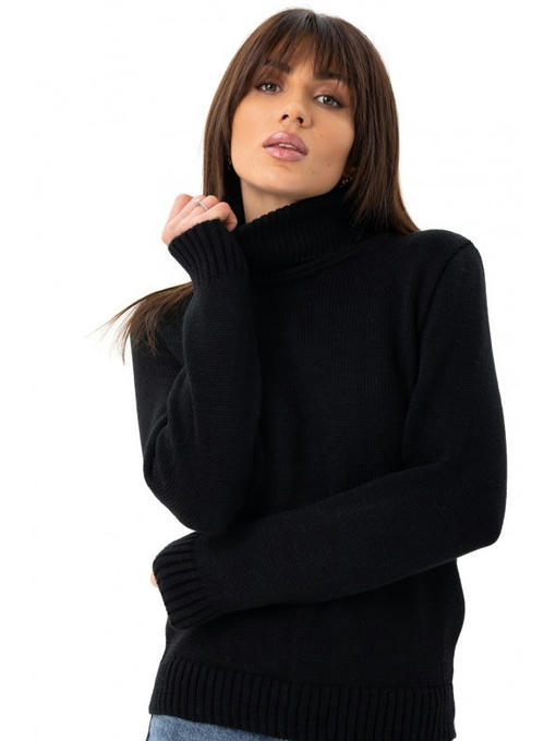 Базовый вязаный гольф черный — изображение 3