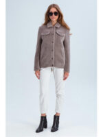 Бомбер из альпаки капучино