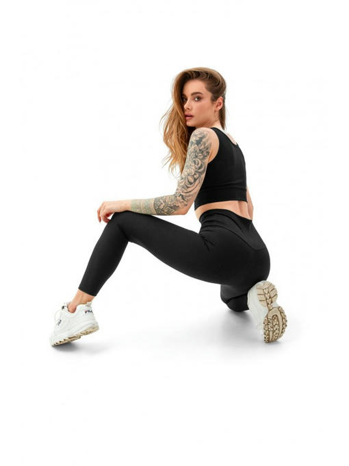 Лосины в рубчик черные — изображение 8