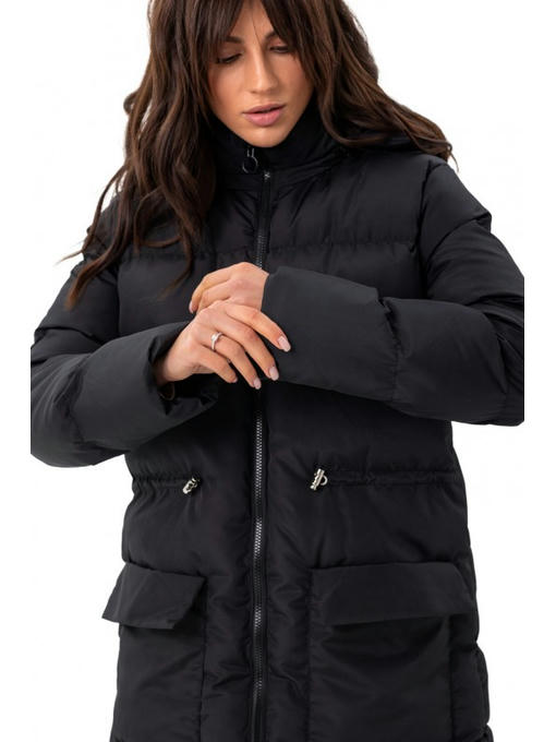 Куртка средней длины черная — изображение 3