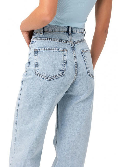 Джинсы-трубы голубая варка — изображение 6