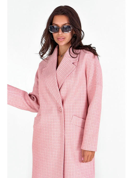 Пальто в клетку розовое — изображение 3