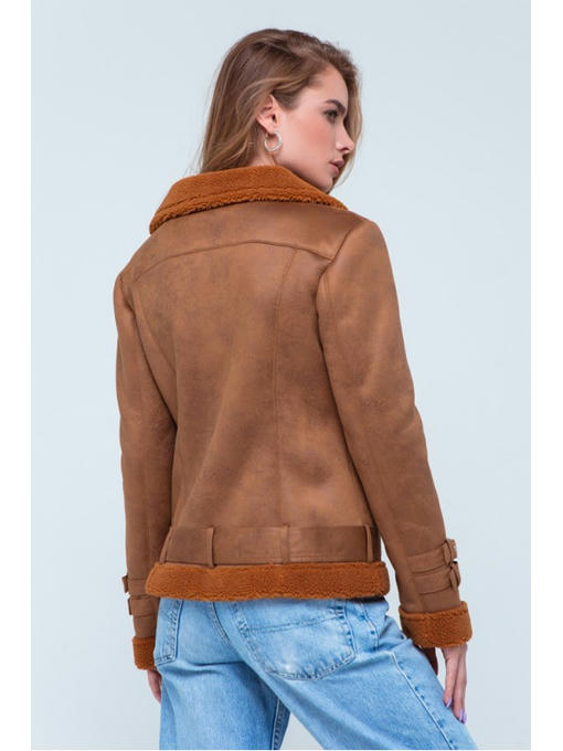 Дубленка авиатор коричневая — изображение 4