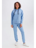 Женский костюм худи и штаны голубой