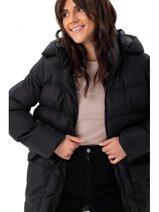 Куртка средней длины черная — изображение 6